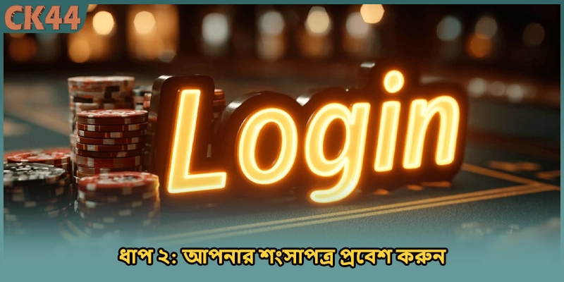 ধাপ ২: আপনার শংসাপত্র প্রবেশ করুন